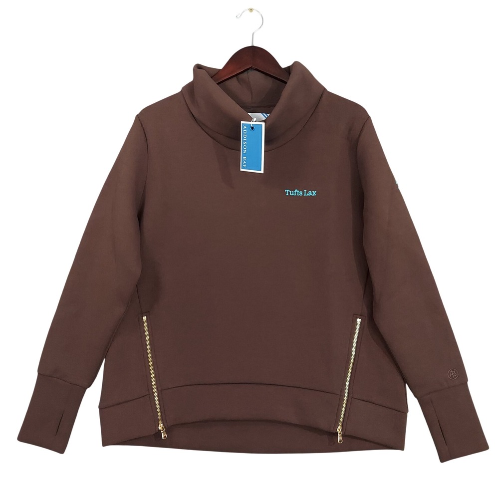 Addison Bay Everyday Pullover Womens‎ L Chocolate Tufts College Lacosse #3